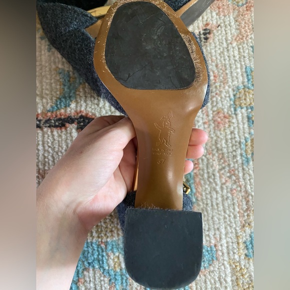 Marni Felt Wool Dark Grey Block Heel Sandals Size 37 - Picture 12 of 15